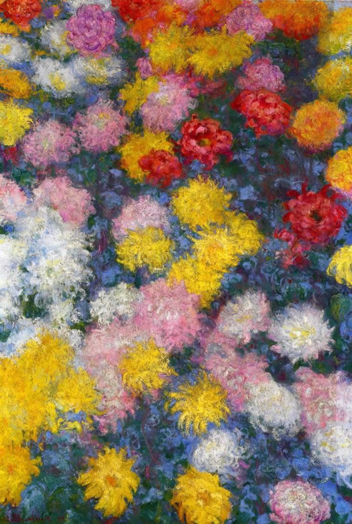 Claude Monet Chrysanthemums 4 Painting  Best Paintings For Sale