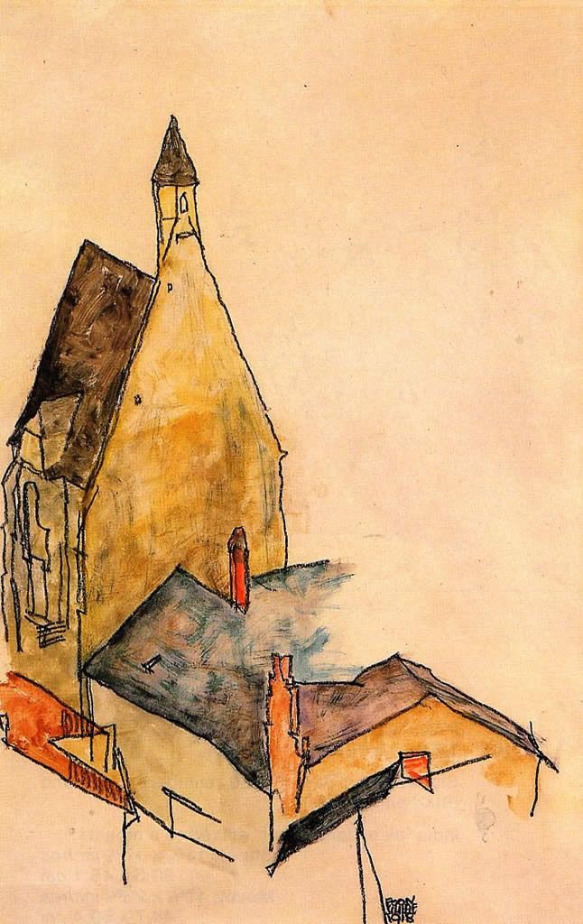 Egon Schiele Hospital church_ Molding Painting | Best Paintings For Sale
