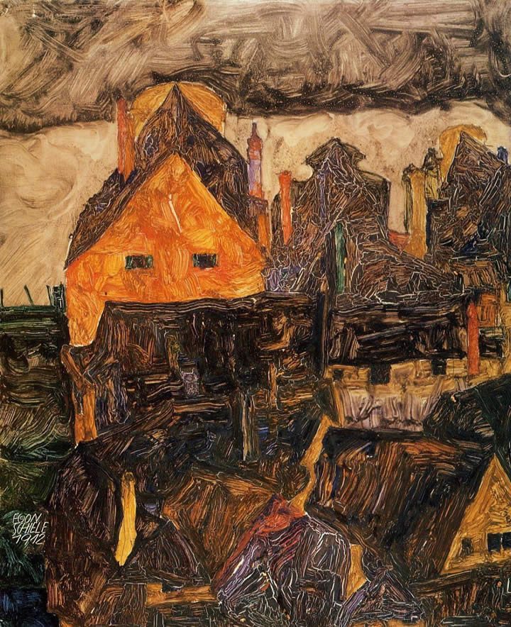 Egon Schiele The Old City Painting | Best Paintings For Sale