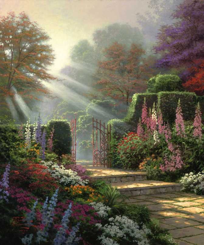 Thomas Kinkade Garden Of Grace Painting Best Paintings For Sale