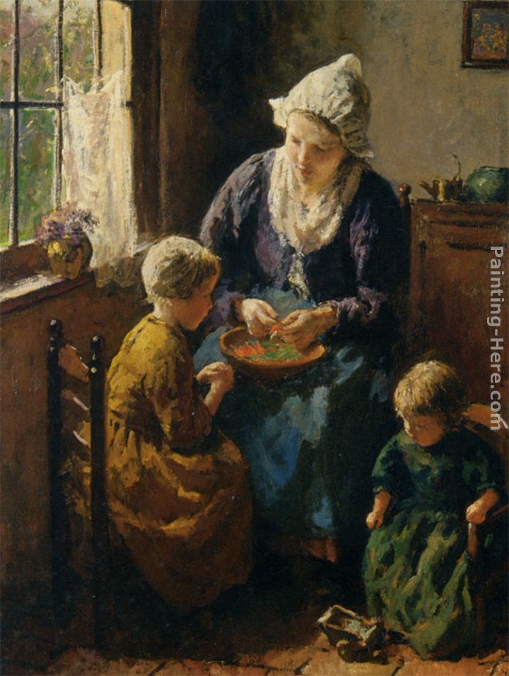 Bernard Jean Corneille Pothast Mothers Little Helpers Painting 