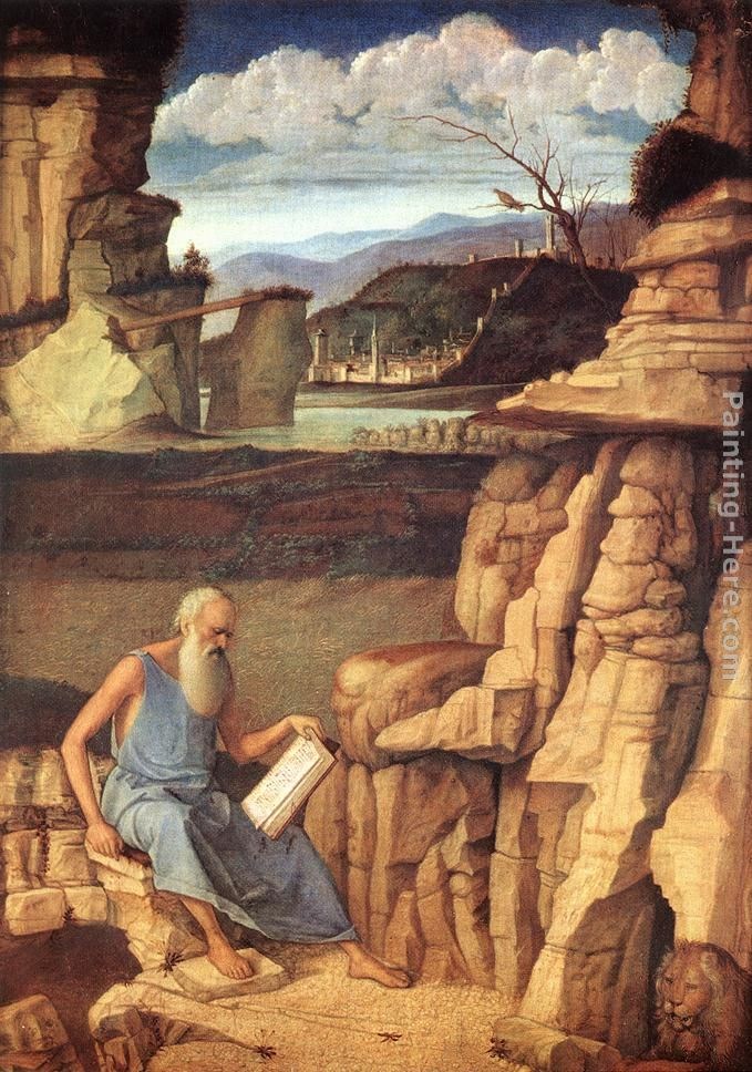 Giovanni Bellini St Jerome Reading In The Countryside Painting Best Paintings For Sale