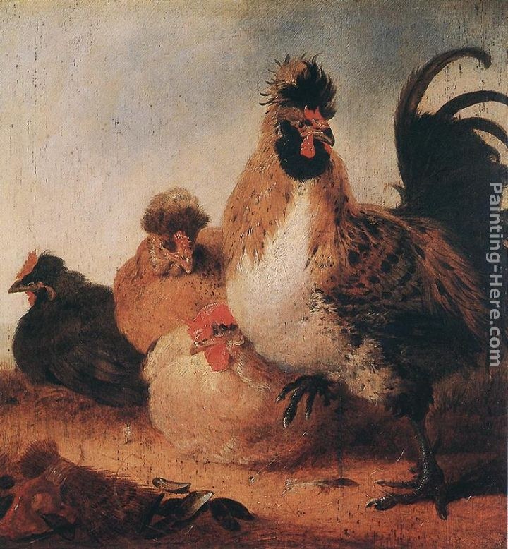 Aelbert Cuyp Rooster and Hens Painting Best Rooster and