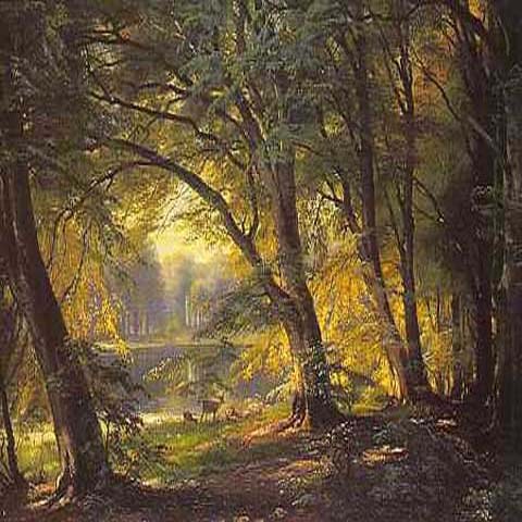 Carl Fredrik Aagard Deer Park Painting | Best Paintings For Sale