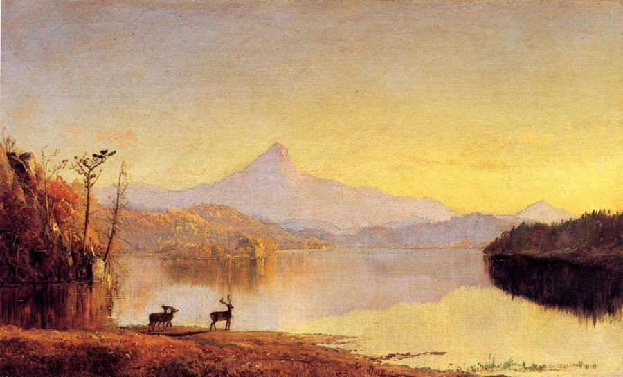 Jasper Francis Cropsey Lake Scene, Mount Chocorua Painting | Best ...