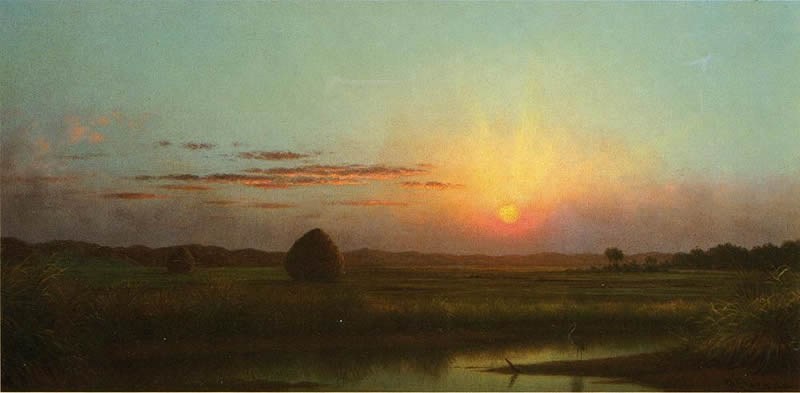 Martin Johnson Heade Sunset over the Marsh Painting | Best Paintings ...