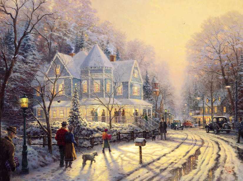 Thomas Kinkade Sunset at Riverbend Farm Painting | Best Paintings For Sale