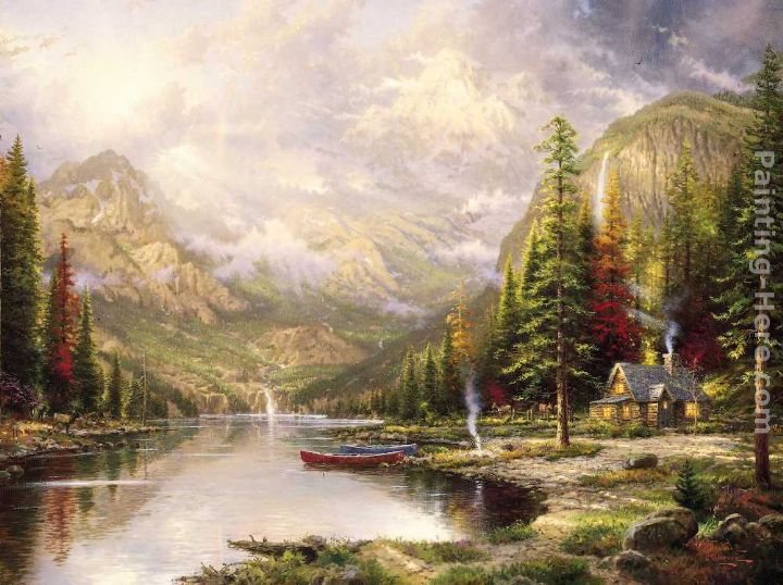 Thomas Kinkade The Village Lighthouse Painting | Best Paintings For Sale