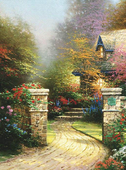 Thomas Kinkade Rose Gate Painting | Best Paintings For Sale