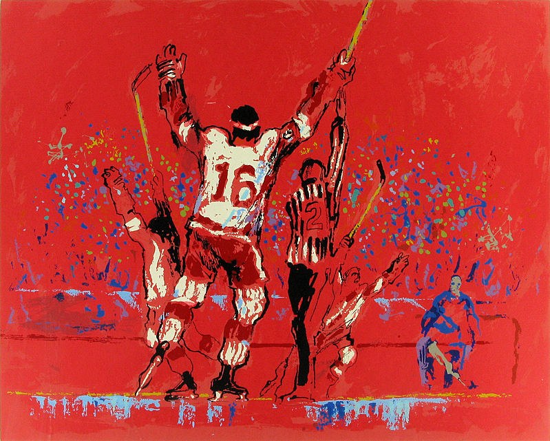 Leroy Neiman Red Goal Painting | Best Paintings For Sale