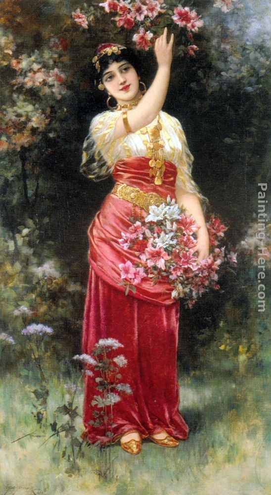 Eisman Semenowsky An Oriental flower Girl Painting | Best Paintings For ...