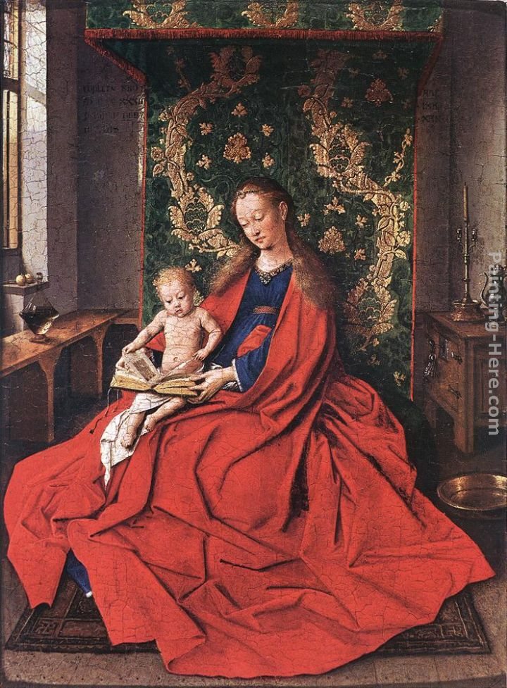 Jan van Eyck Madonna with the Child Reading Painting | Best Paintings ...