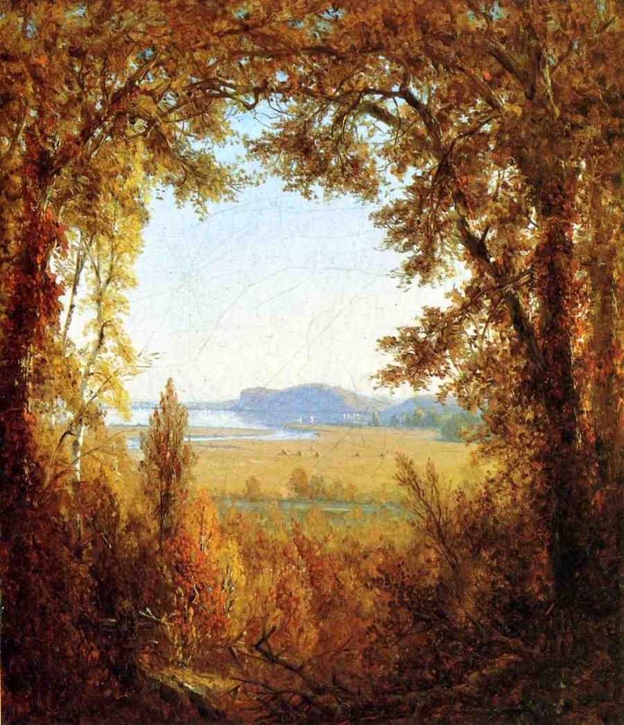 Sanford Robinson Gifford Hook Mountain on the Hudson River Painting ...