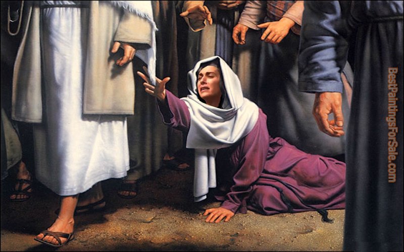 2011 Jesus Heals The Unclean Woman painting