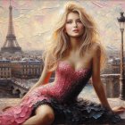 2011 Relaxing in Paris painting
