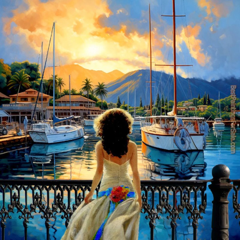 2012 A View of Lahaina Harbor painting