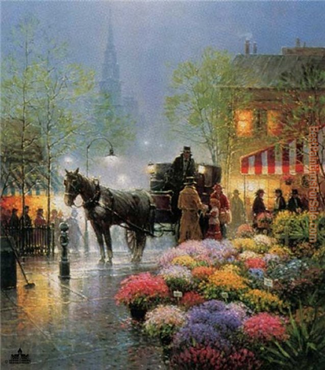 2012 Flower Market G. Harvey painting
